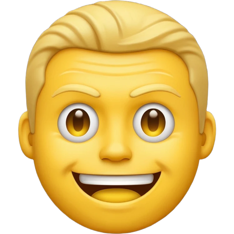 Yellow emoji face looking like James Hetfield smiles emoji