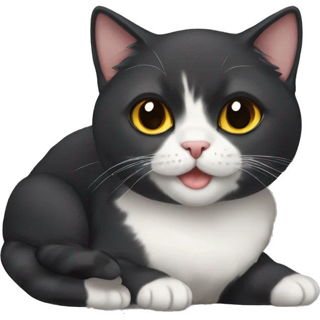 black tabi cat british fold emoji