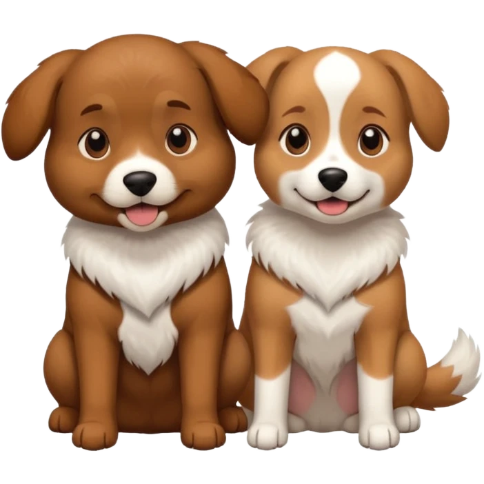 Male dog protecting female dog emoji