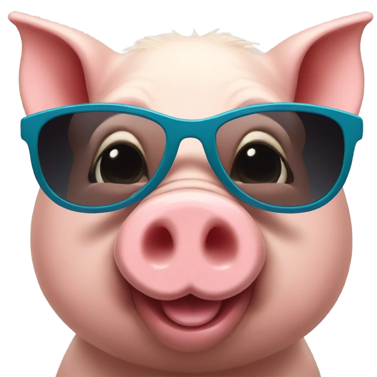 Pig with sunglasses  emoji