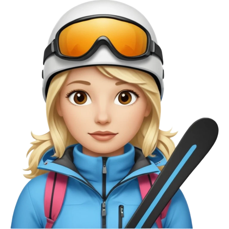 Blonde Woman, Ski, Background Matterhorn  emoji