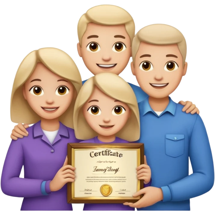 Certified Dog Owner Benefits, family, certificate emoji