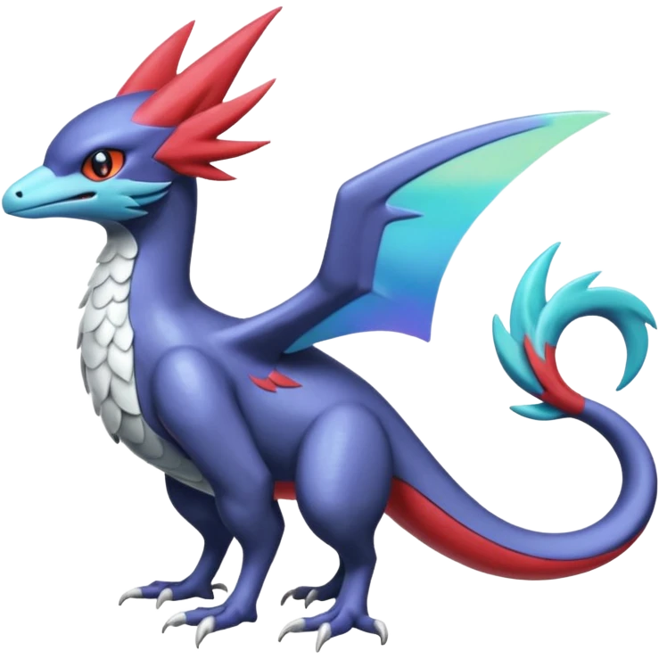 Shiny Noibat-Nargacuga-Salamence-Silvally-Fakémon-hybrid-creature (full body)  emoji
