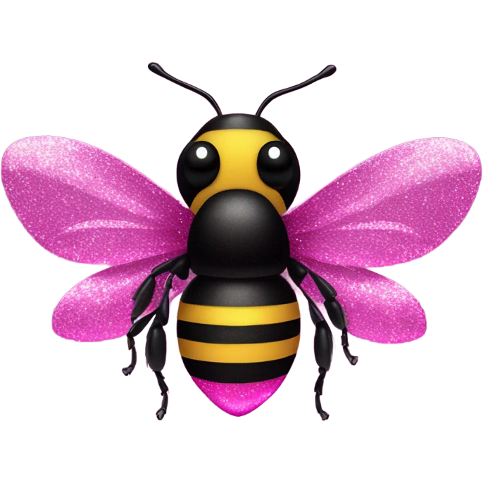 Hot pink bumble bee with glitter emoji