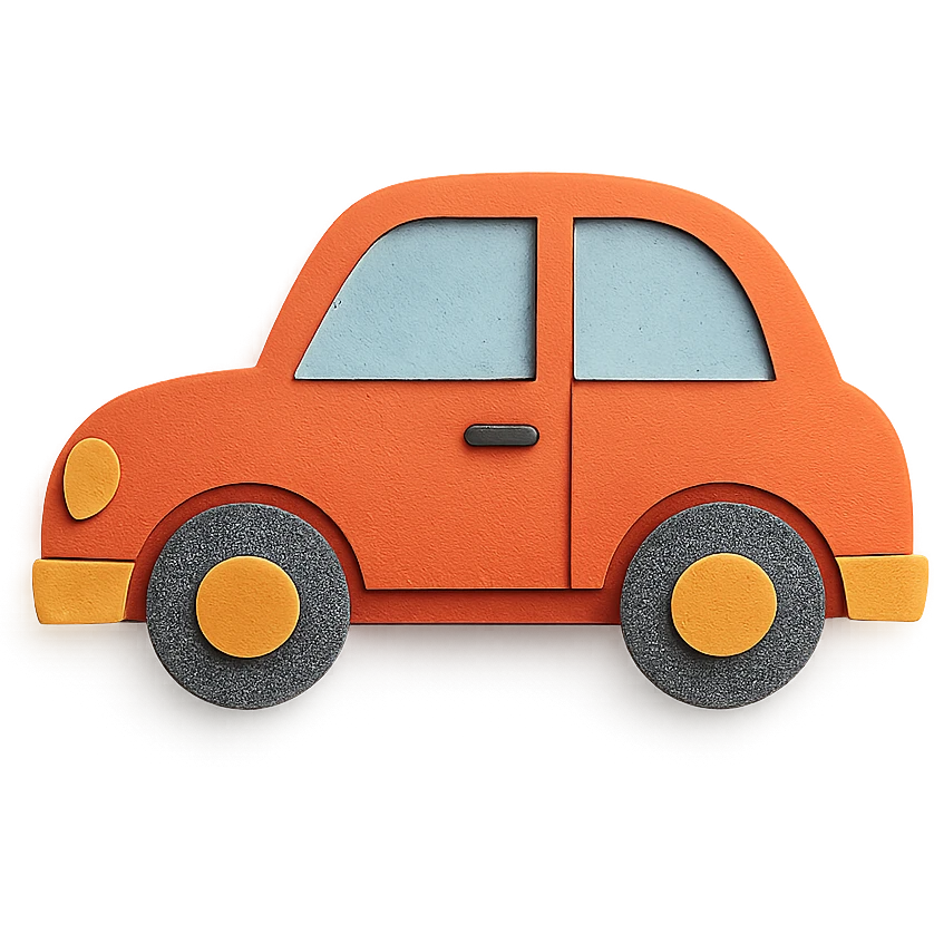 paper craft style car with layered paper look emoji