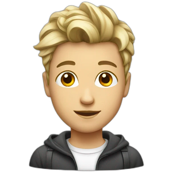 a white student with hairstyle French emoji