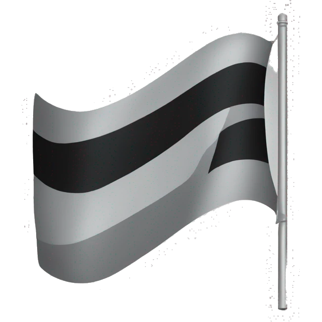 straigt black grey white flag emoji