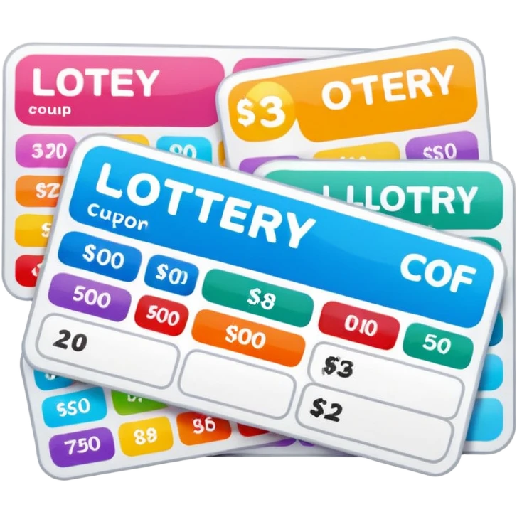 Create blank lottery coupon, clean and colorful, with different header colors and simple grid sections. No numbers, no text emoji