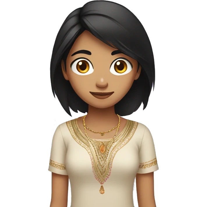 teenager indian malefemale with black hair emoji