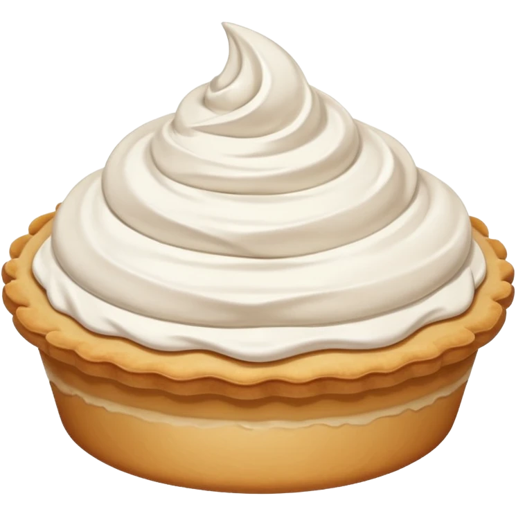 cream pie with whipped topping, simple, clear emoji