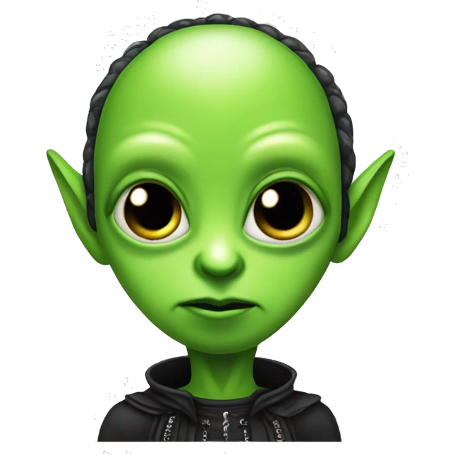 lime green goth alien emoji