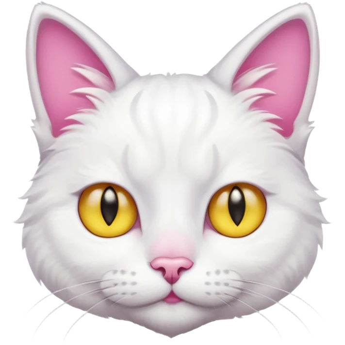 white cat with yellow eyes  emoji
