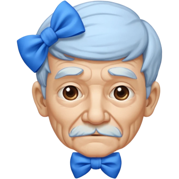 old man ried with blue bow emoji