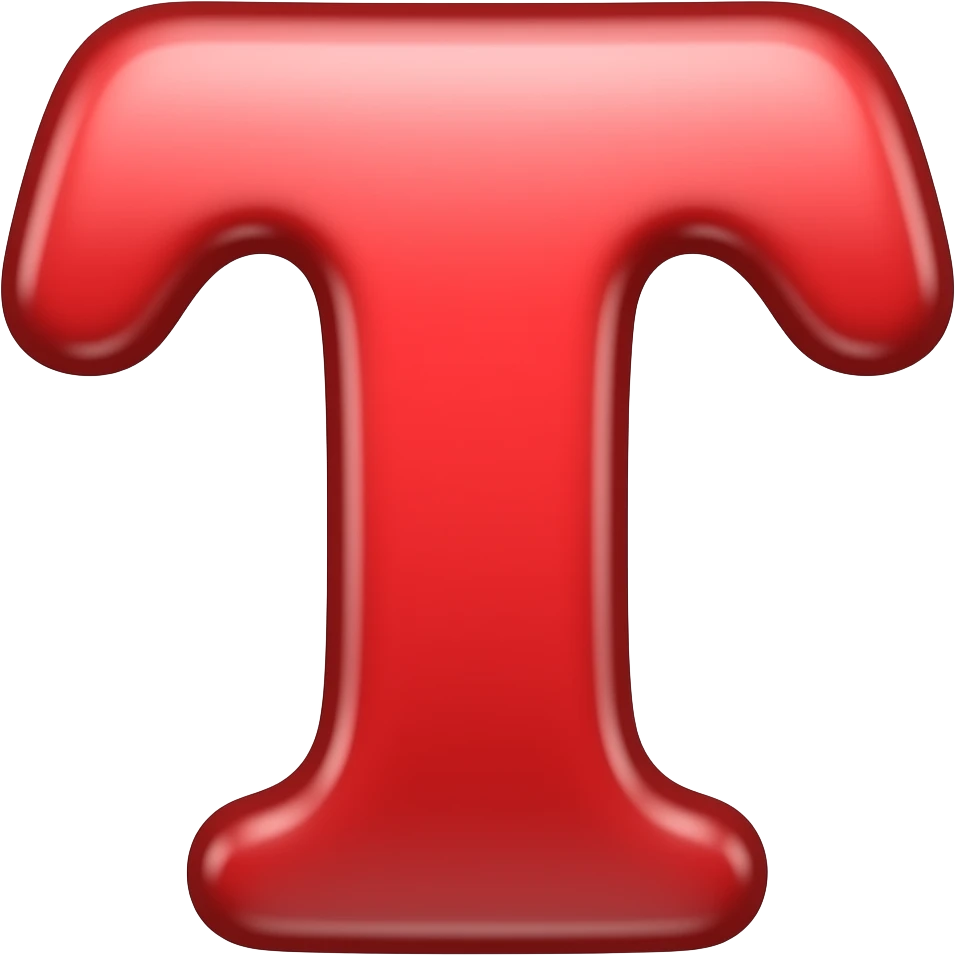 letter T in red emoji