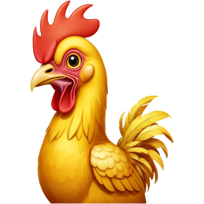 shouting yellow long neck chicken emoji