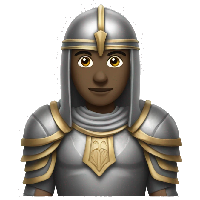Knight with ancient Egyptian clothing all grey emoji