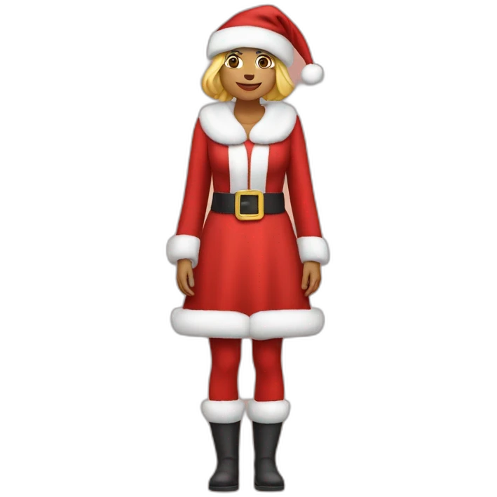 woman dressed as santa for christmas full height emoji
