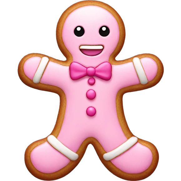 Light pink  gingerbread man emoji