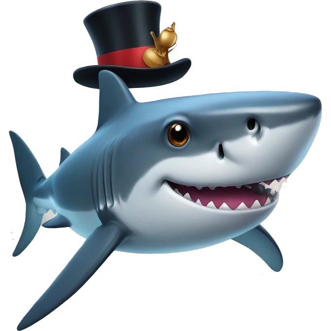 Shark with a top hat emoji