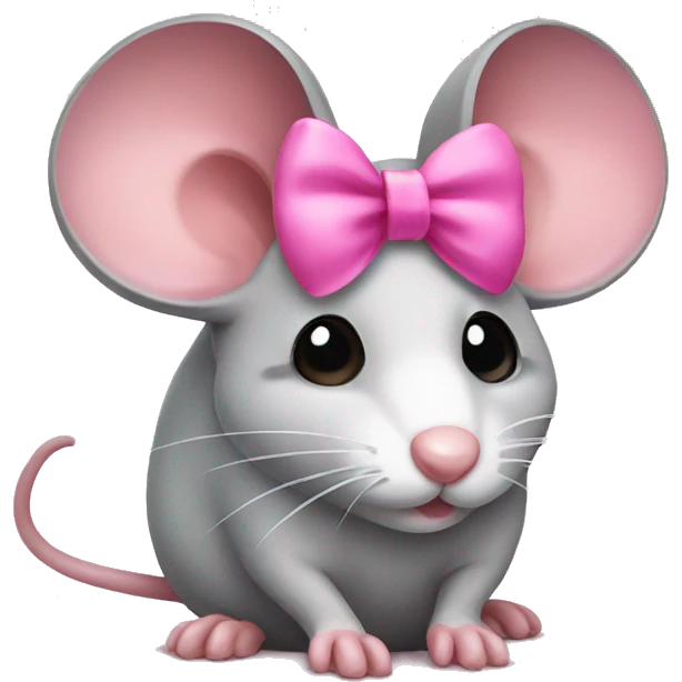 Mouse with pink bow emoji