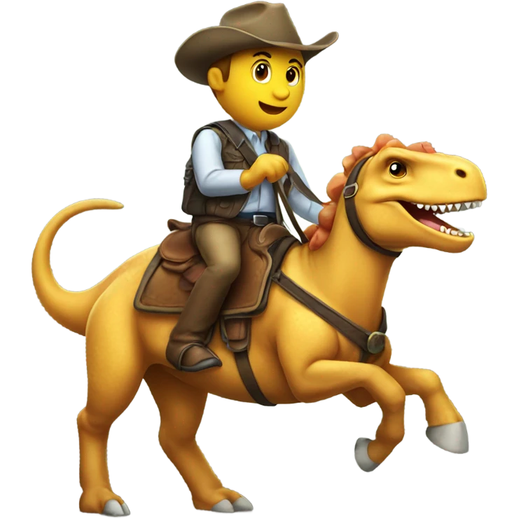 A dinosaur riding a horse emoji