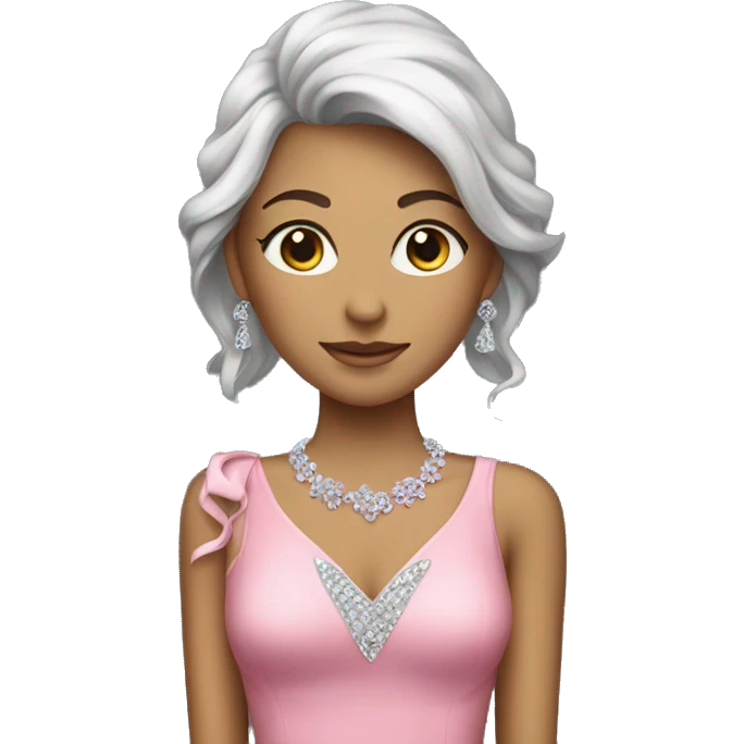 A pink dress with silver crystals. emoji