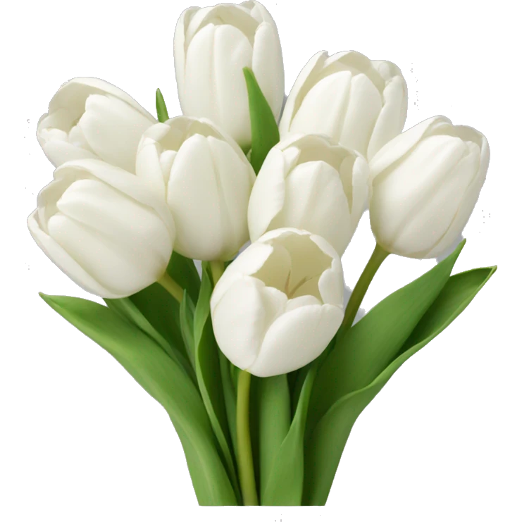 bouquet of white tulips  emoji