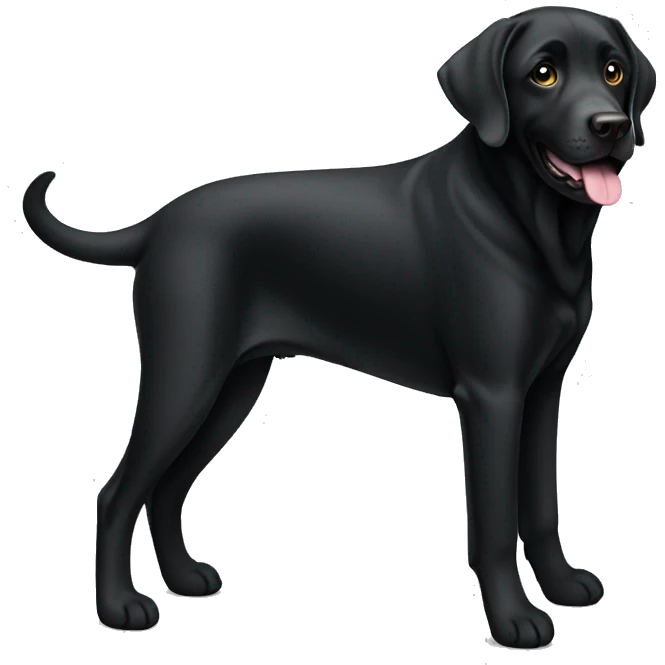 Black Coloured labrador  emoji