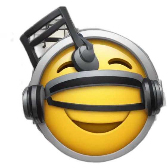 Music record laughing emoji