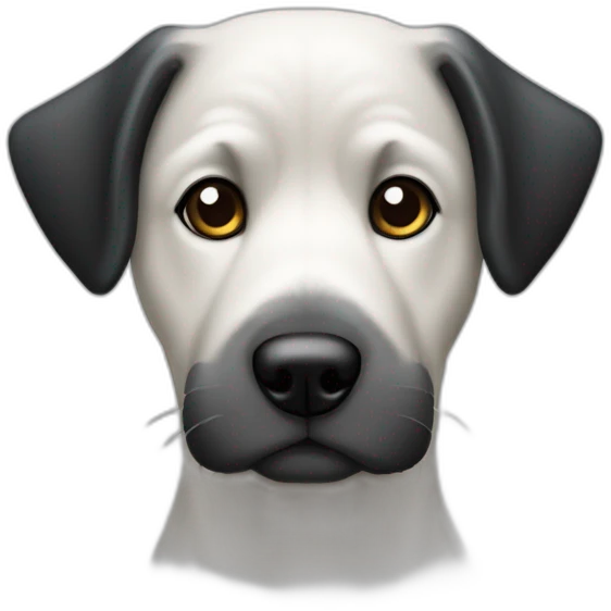Hund schlappohren, schwarzer Kopf weiße schnauze emoji