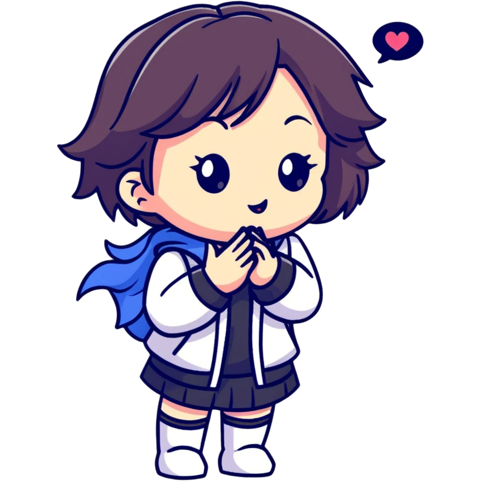 magical heroine chibi emote blowing a kiss emoji