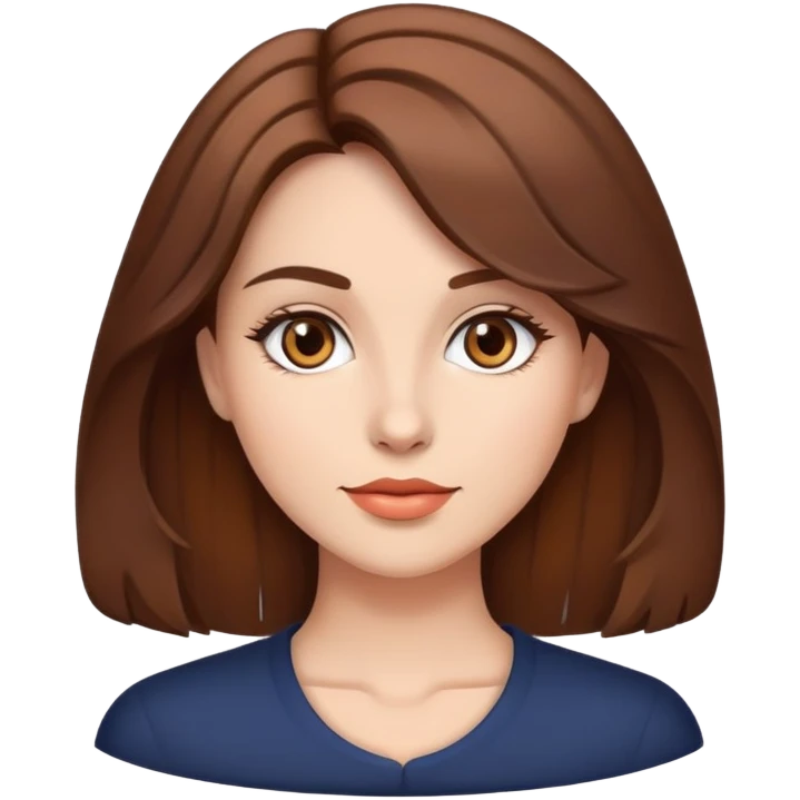 beautiful woman with brown hair styled in a professional way emoji