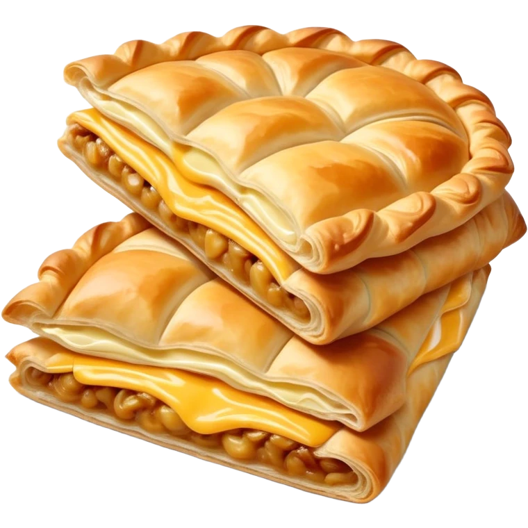 cinematic-realistic-burek-sa-sirom-dish-emoji,-showcasing-a-flaky-pastry-filled-with-cheese-rendered-with-crisp-textures-and-appetizing,-warm-lighting. emoji