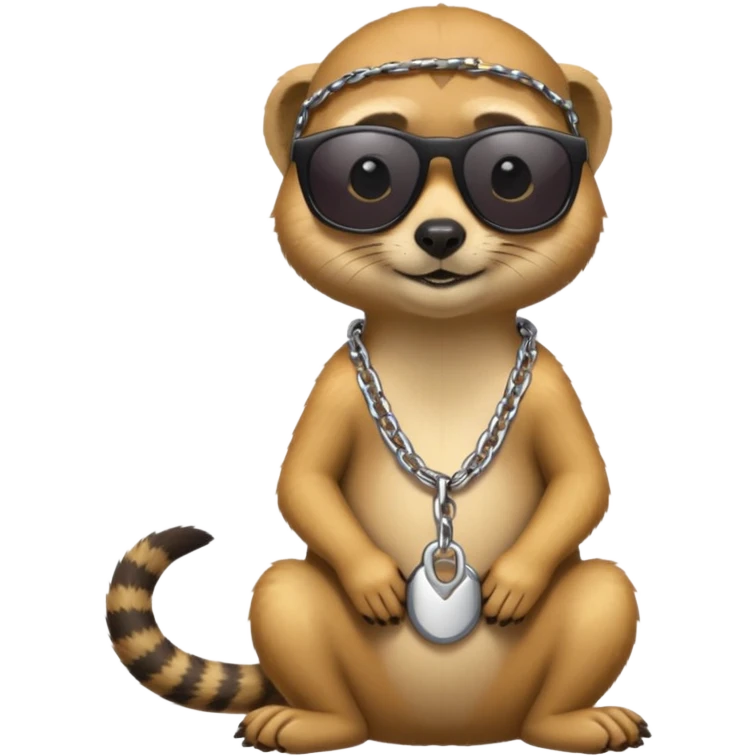 Meerkat with chain and sunglasses emoji