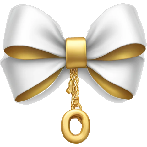White bow whit gold chain emoji