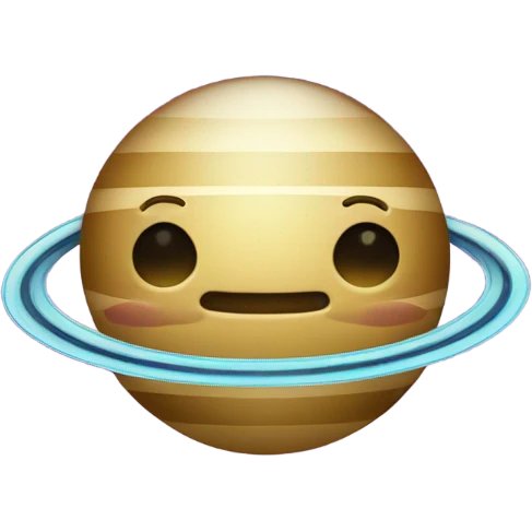 Saturn with sparkles and love emoji