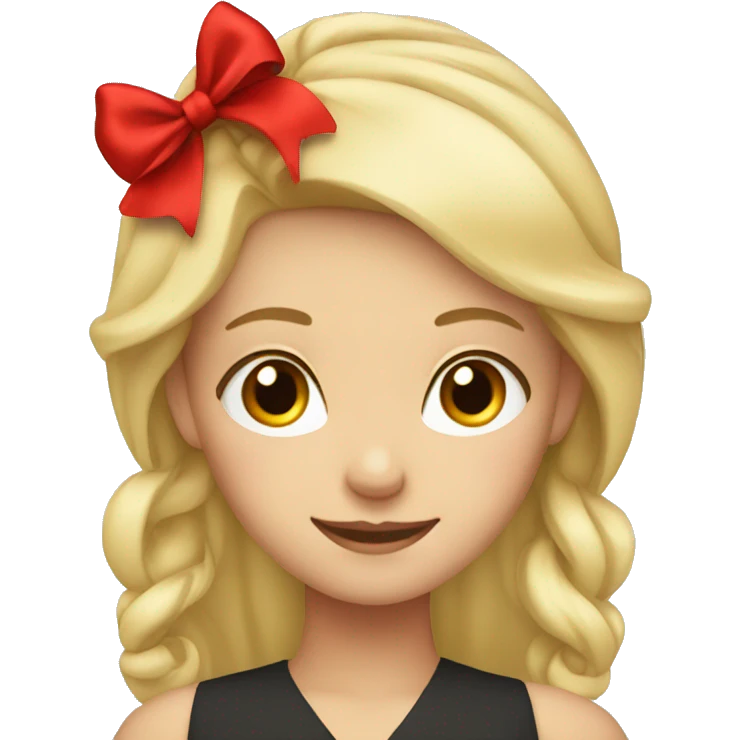 Blonde girl with red bow in hair  emoji