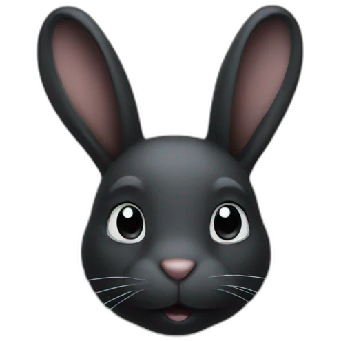 black rabbit with white nose emoji
