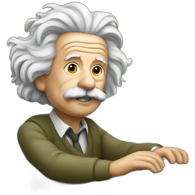 albert einstein at a computer emoji