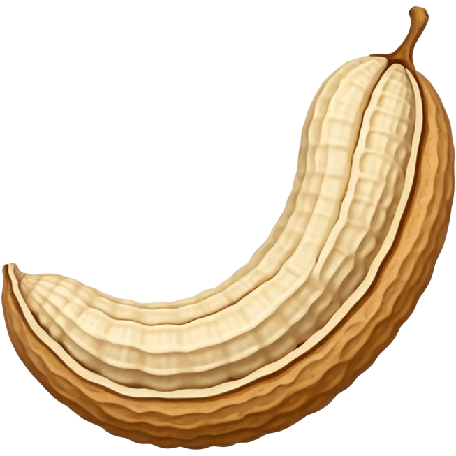 a curve peanut in rough beige textured shells emoji