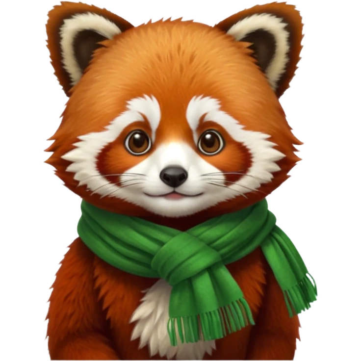 Red panda wearing a green scarf  emoji
