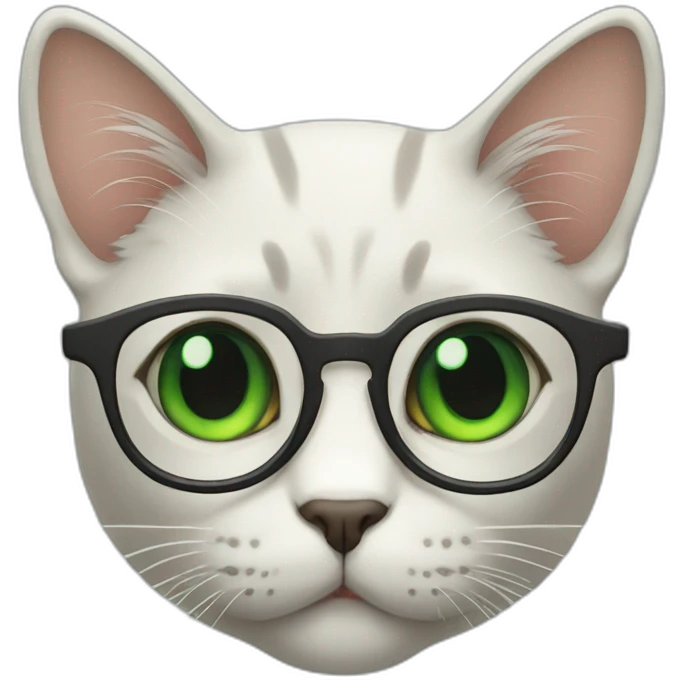cat green eye glasses emoji