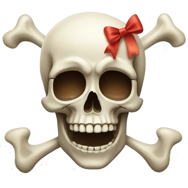 Skull winking with bow emoji