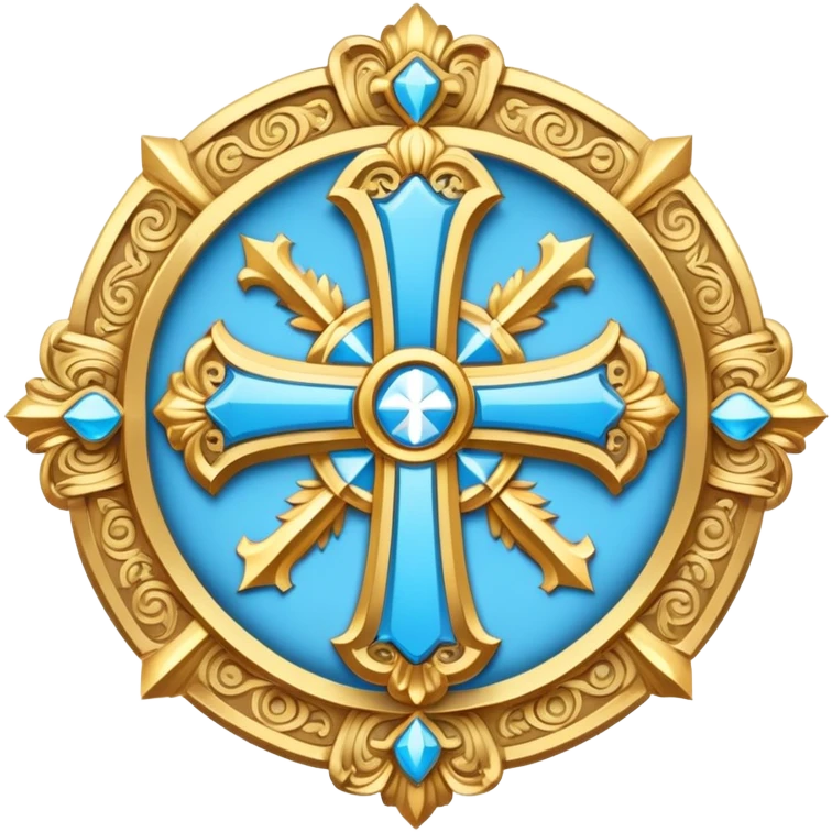 saint emblem with light blue cross emoji