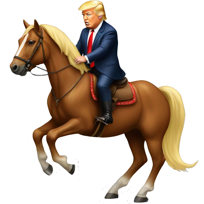 Trump riding a horse emoji