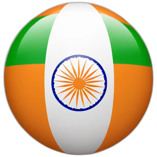 India flag as a ball and with a face emoji