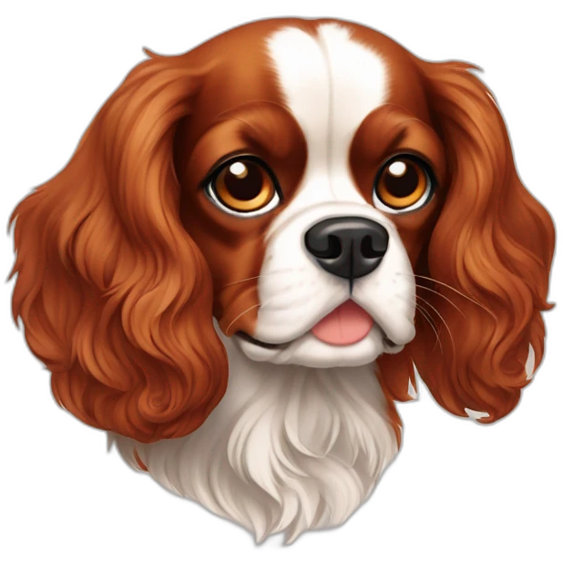 reddish brown cavalier king charles spaniel emoji
