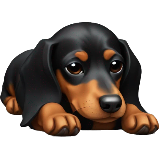  black and tan dachshund sleeping emoji