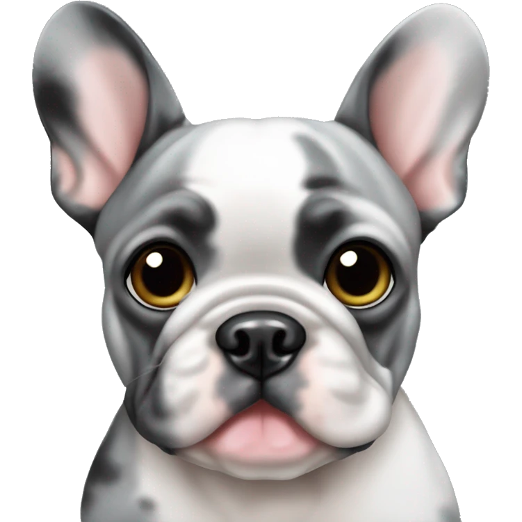 Gray and black Merle blue eyed Frenchie emoji