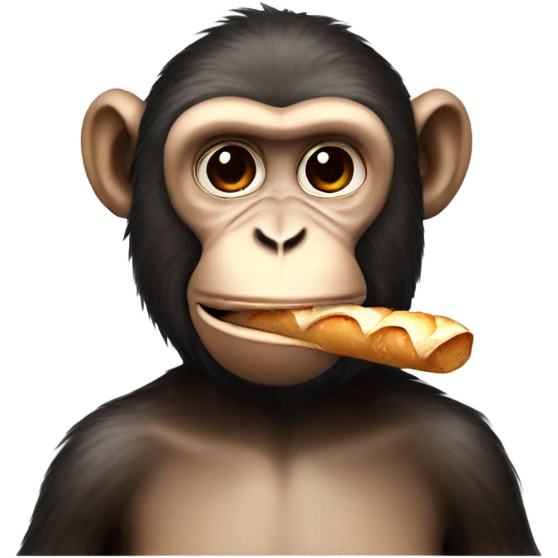 Monkey wearing berry with baguette smoking  emoji